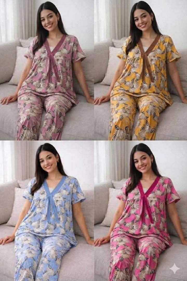 بيجامة قطن مزاريطه